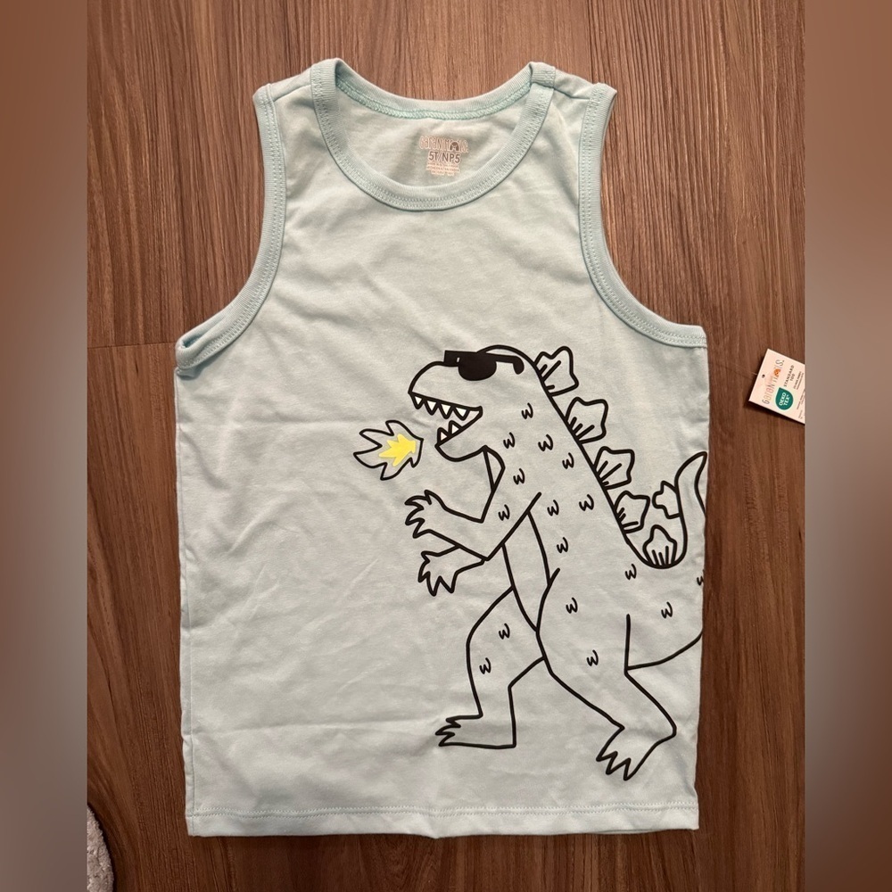 Garanimals Boys Light Blue Dino Tank Top size 5T-NWT
